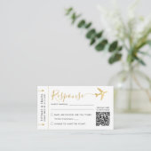 Modern Script Boarding Pass Ticket Mini QR UAWG Begleitkarte (Stehend Vorderseite)