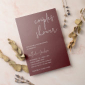 Modern Script Boho Burgundy Couple Brautparty Einladung