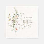 Modern Script Boho Flower Garden Bridal Shower Serviette (Vorderseite)