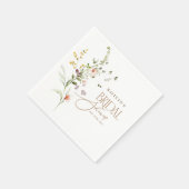 Modern Script Boho Flower Garden Bridal Shower Serviette (Ecke)