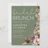 Modern Script Boho Wildfolwer Brautparty Brunch Einladung (Vorderseite)