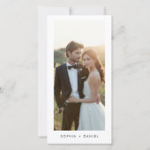 Modern Script Bookmark 2 Photo Budget Wedding Save The Date (Rückseite)