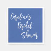 Modern Script Brautparty Custom French Blue Serviette (Vorderseite)