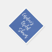 Modern Script Brautparty Custom French Blue Serviette (Ecke)