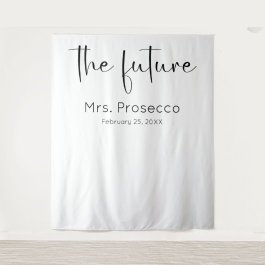 Modern Script Brautparty Future Mrs. Backdrop Wandteppich (Vorderseite)