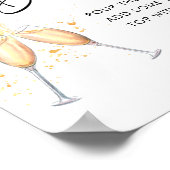 Modern Script Brautparty Mimosa Bar Sign Poster (Ecke)