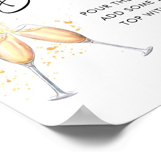 Modern Script Brautparty Mimosa Bar Sign Poster (Ecke)