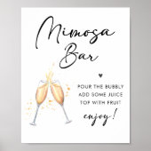 Modern Script Brautparty Mimosa Bar Sign Poster (Vorne)