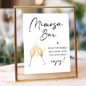 Modern Script Brautparty Mimosa Bar Sign Poster