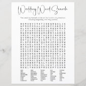 Modern Script Brautparty Word Search Game (Vorderseite)