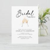 Modern Script Bridal Brunch Einladung (Stehend Vorderseite)