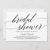 Modern Script Bridal Dusche Einladung (Vorderseite)