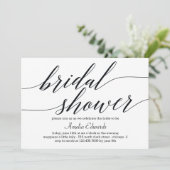 Modern Script Bridal Dusche Einladung (Stehend Vorderseite)