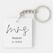 Modern Script Bride Future Frau Name Schlüsselanhänger (Rückseite)