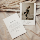 Modern Script Bride & Groom Names Wedding Photo Dankeskarte