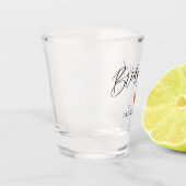 Modern Script Bridesmaid Rose Gold Herz w Name Schnapsglas (Links)