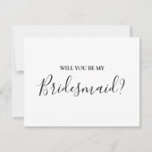 Modern Script Bridesmaid Vorschlag Card Einladung (Vorderseite)