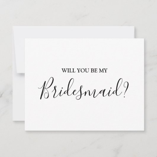 Modern Script Bridesmaid Vorschlag Card Einladung (Vorderseite)