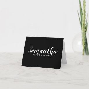 Modern Script Bridesmaid Vorschlag Card Einladung