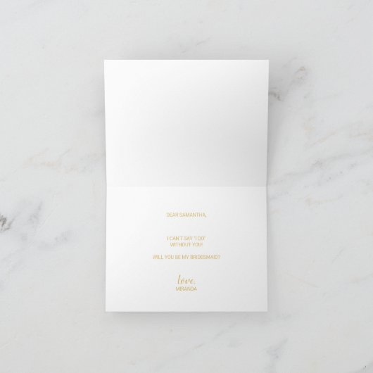 Modern Script Bridesmaid Vorschlag Card Einladung (Innenseite)