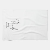 Modern Script Bridge Name Date Keepake Geschirrtuch (Horizontal)