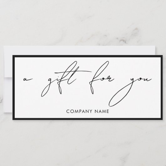 Modern Script Business Gift Certificate Voucher (Rückseite)