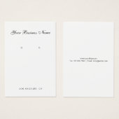 Modern Script Business Name Earring Holder Cards (Vorne & Hinten)
