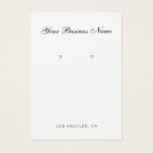 Modern Script Business Name Earring Holder Cards (Vorderseite)