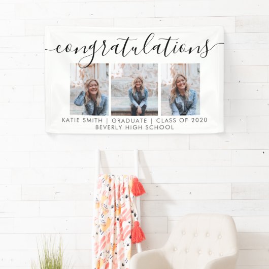 Modern Script Calligraphy 3 Foto Abschluss Banner (Insitu)