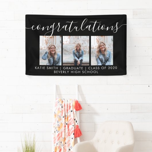 Modern Script Calligraphy 3 Foto Abschluss Banner (Insitu)