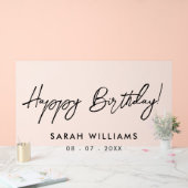 Modern Script Calligraphy Happy Birthday Mattiert Acrylschild (Hochzeit)