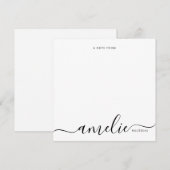 Modern Script Calligraphy Monogram Blush Pink Mitteilungskarte (Vorne/Hinten)