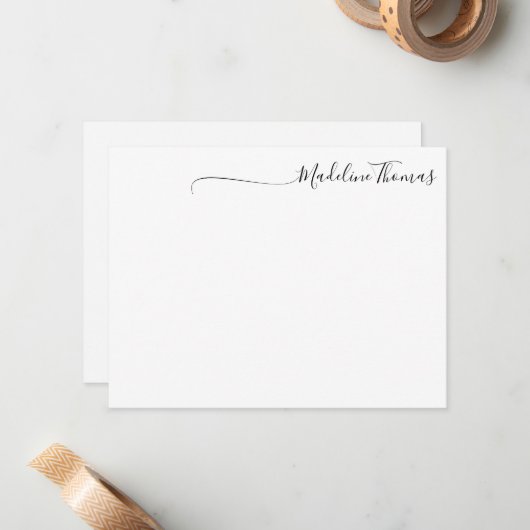 Modern Script Calligraphy name card Mitteilungskarte (Vorderseite/Rückseite Beispiel)