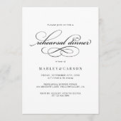 Modern Script Calligraphy Rehearsal Dinner Einladung (Vorderseite)