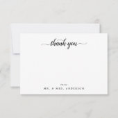 Modern Script Calligraphy Schwarz-weiß Vielen Dank Dankeskarte (Vorderseite)