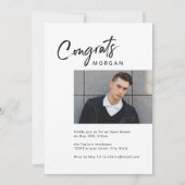 Modern Script Casual Photo Graduation Announcement Einladung (Rückseite)