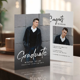 Modern Script Casual Photo Graduation Announcement Einladung