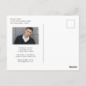 Modern Script Casual Photo Graduation Announcement Postkarte (Rückseite)