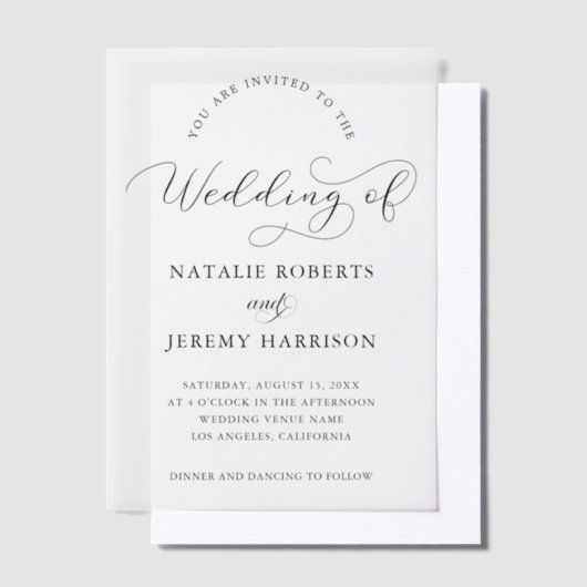 Modern Script Casual Wedding Pergament Einladungen (Versetzt)