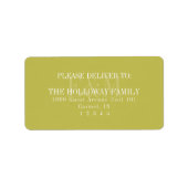 Modern Script Chartreuse Citrus Monogram Wedding Adressaufkleber (Vorne)