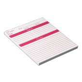 Modern Script Cherry Red Personalisierte Rezepte Notizblock (angewinkelt)