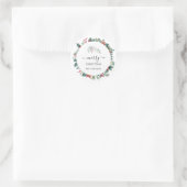 Modern Script Christmas Botanicals Mistletoe Runder Aufkleber (Tasche)