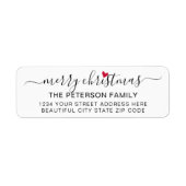 Modern Script Christmas Return Address Label (Vorne)