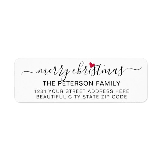 Modern Script Christmas Return Address Label (Vorne)