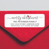 Modern Script Christmas Return Address Label