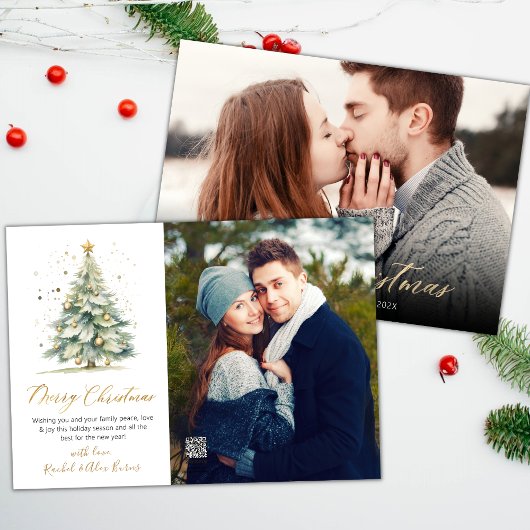 Modern Script Christmas Tree 2 Foto Weihnachten