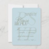 Modern Script Citrus Blue Formal Wedding RSVP Karte (Vorderseite)