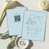 Modern Script Citrus Blue Formal Wedding  RSVP Karte
