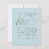 Modern Script Citrus blue QR Formal Wedding RSVP Karte (Vorderseite)