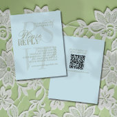 Modern Script Citrus blue QR Formal Wedding  RSVP Karte